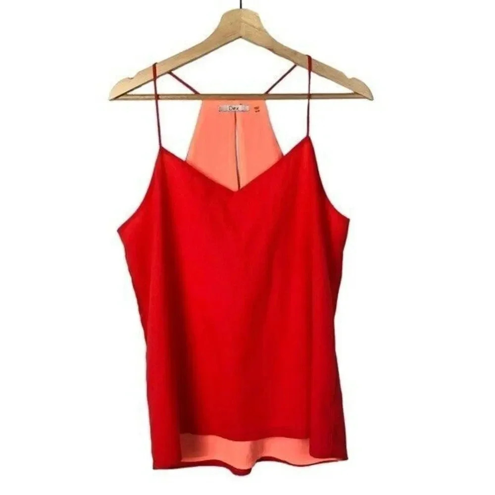 Boutique Dex Red V-Neck Tank Top M